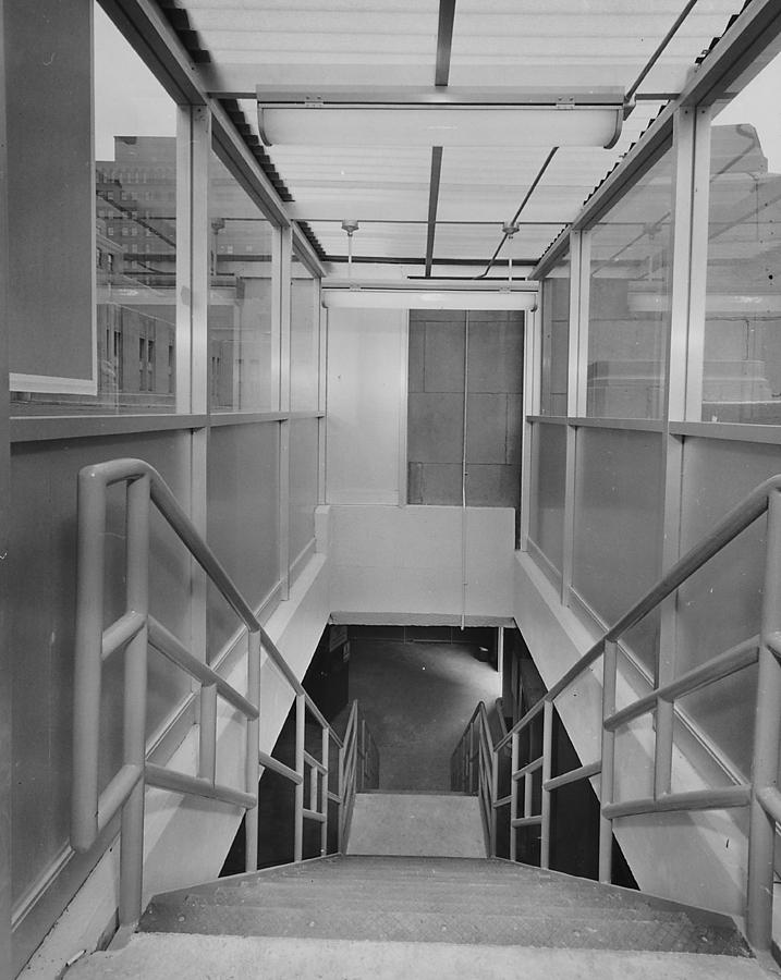 Stairs at Wendella Dock at Chicago Passenger Terminal - 1962 Photograph by Chicago and North Western Historical Society