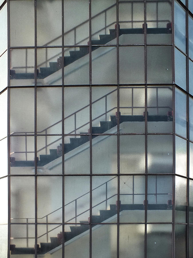 Stairs behind glass Photograph by Philip Openshaw