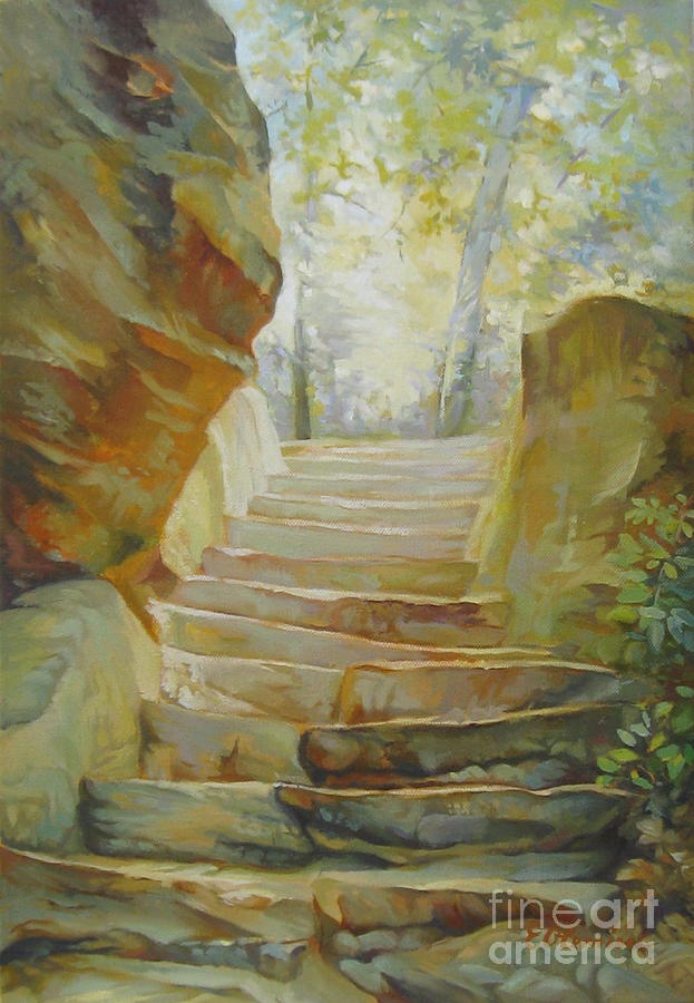 Stairs Painting by Elena Oleniuc