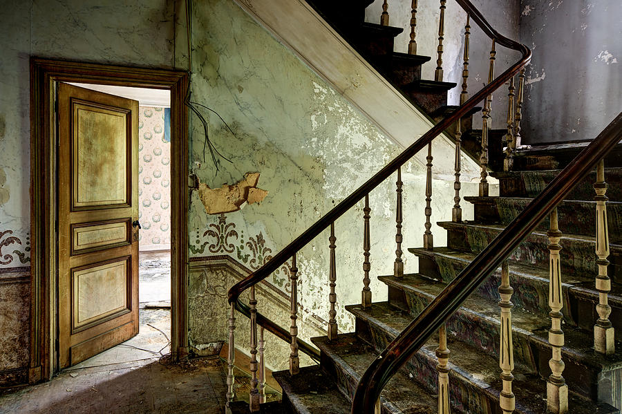 Stairs In Abandoned Castle - Urban Decay Photograph by Dirk Ercken