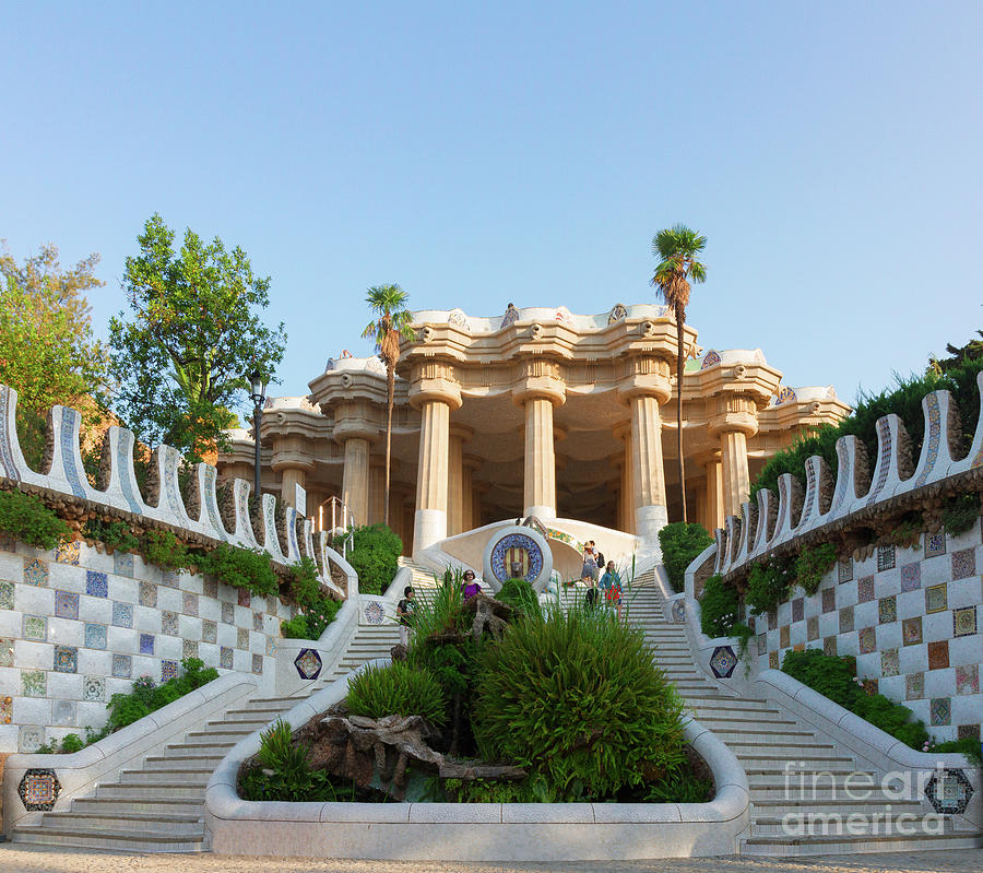 Stairs in Park Guell of Barcelona Photograph by Anastasy Yarmolovich