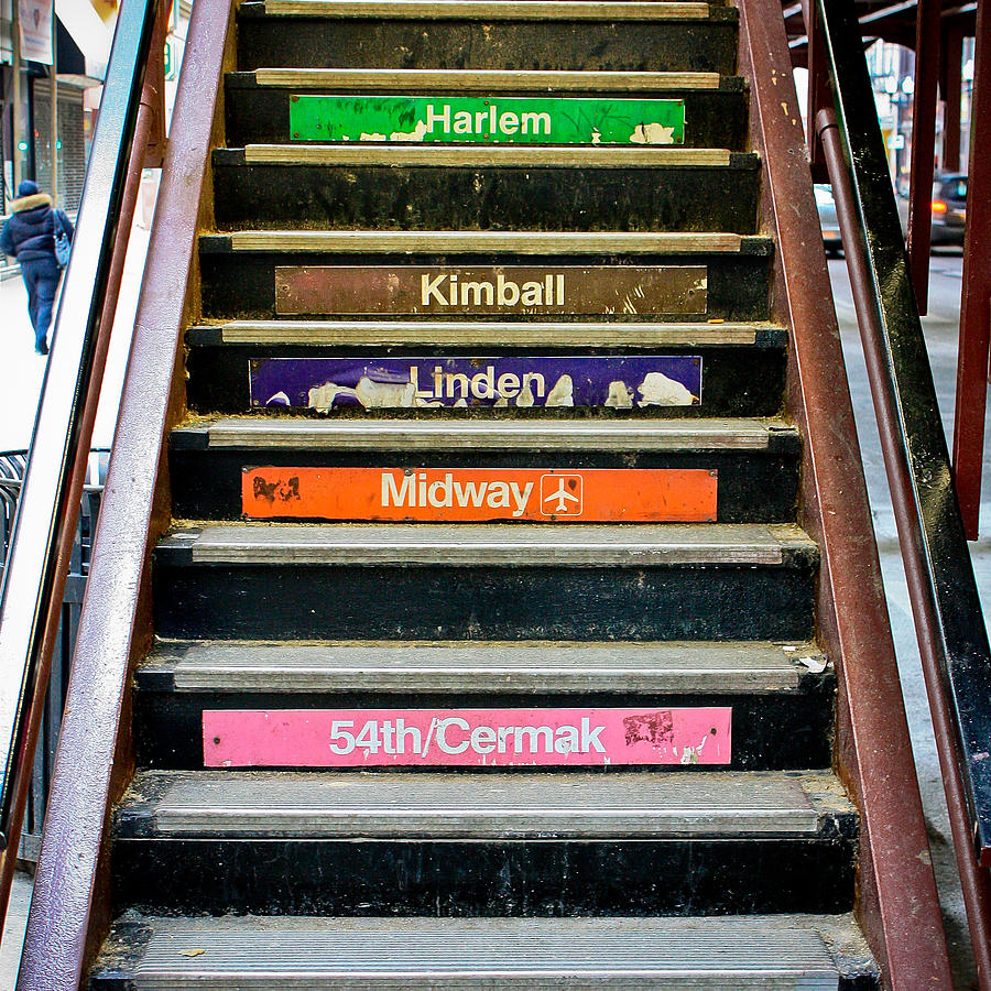 Stairs to the Chicago L Photograph by Anthony Doudt
