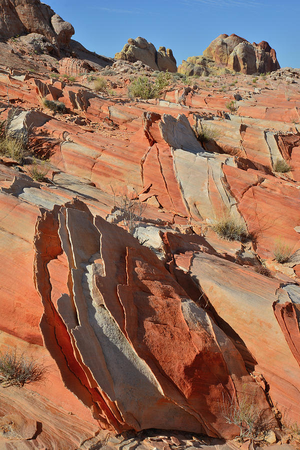 Stairstepping Sandstone in Valley of Fire Photograph by Ray Mathis