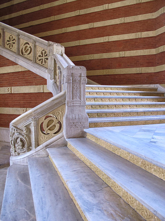 Stairway at Hospital de Sant Pau Photograph by Dave Mills