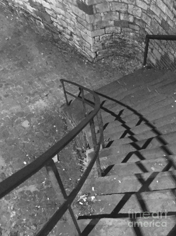 Stairway In Black And White Photograph