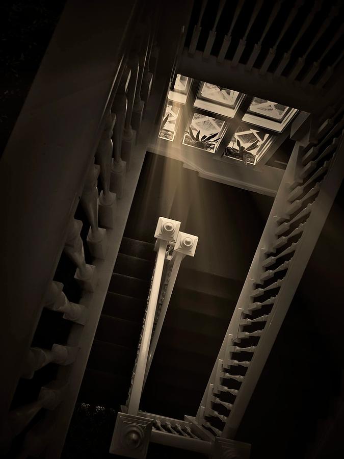 Old Photograph - Stairway Light, Redstone Castle, Colorado by Zayne Diamond Photographic Old Photograph - Stairway Light, Redstone Castle, Colorado by Zayne Diamond Photographic
