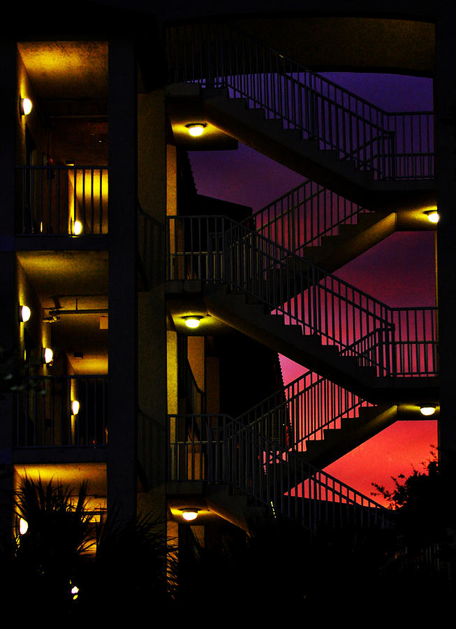 Stairway Silhouette at Sunset Photograph by Rose  Hill