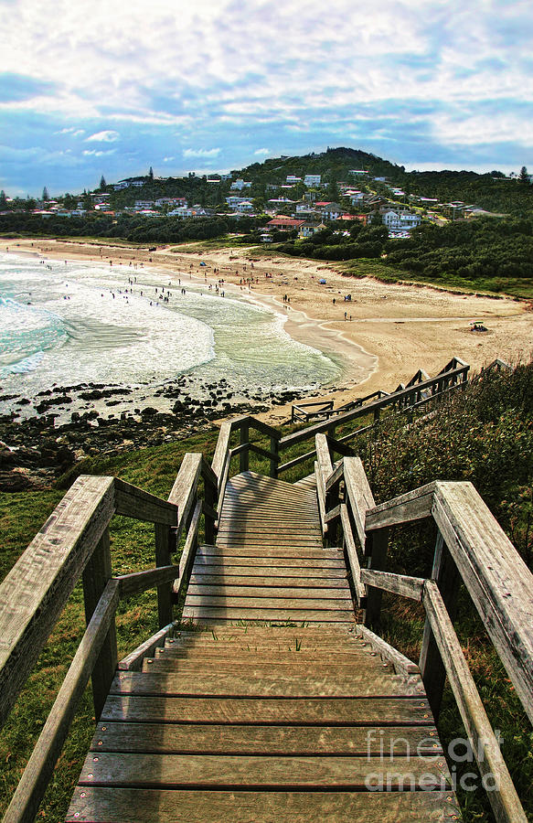 Beach Photograph - Stairway to Beach by Kaye Menner