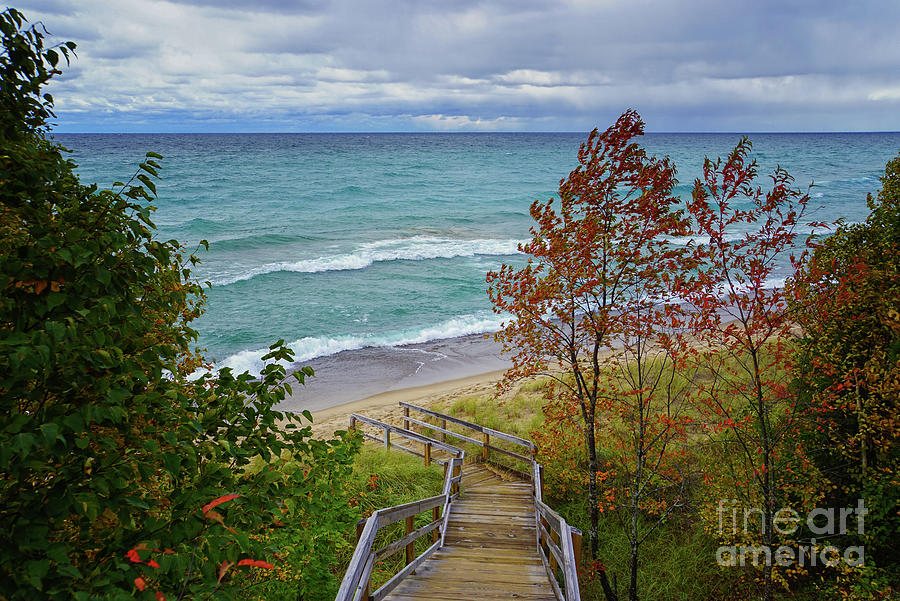 Stairway to Lake Superior Photograph by Rachel Cohen