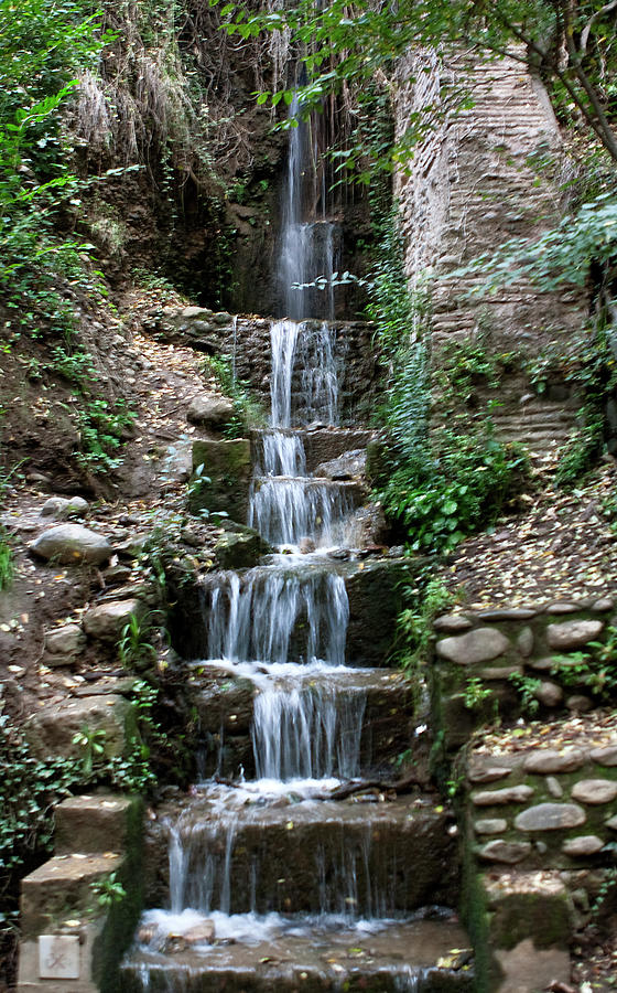 Alhambra Photograph - Stairway Waterfall  by Lorraine Devon Wilke