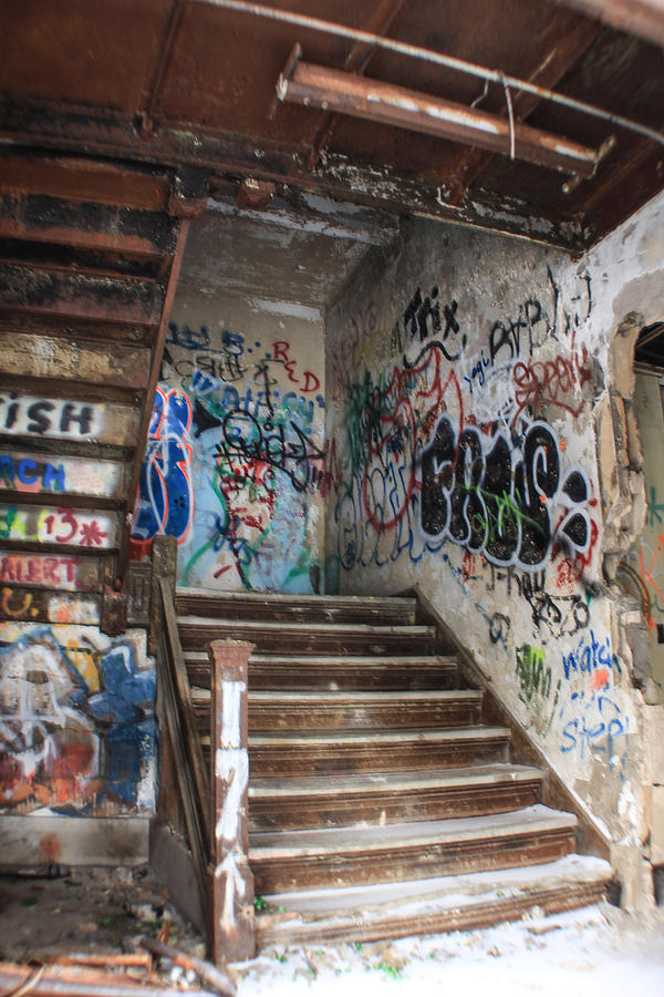 Stairwell in Michigan Central Station Photograph by John McGraw