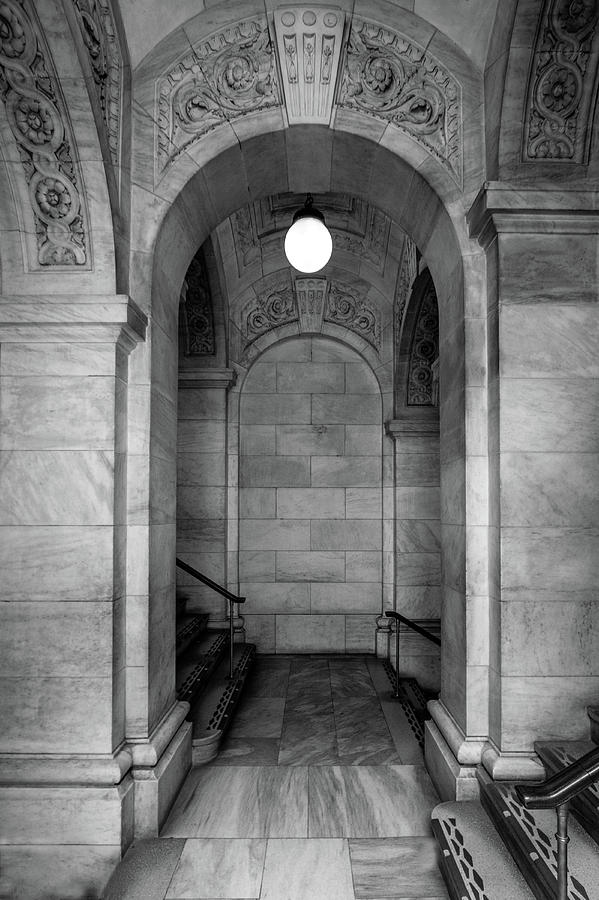 Architecture Photograph - Stairwell NY City Library by Mike Burgquist