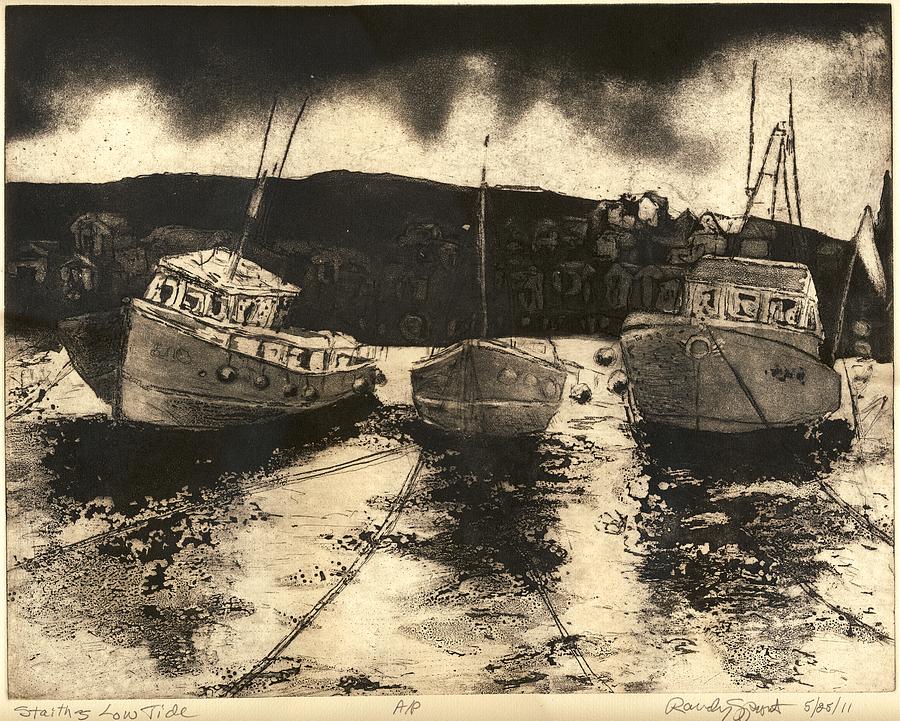 Staithes Etching Mixed Media by Randy Sprout