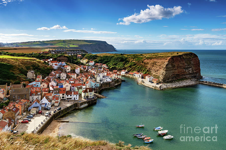 Staithes from Penny Nab Photograph by Richard Burdon