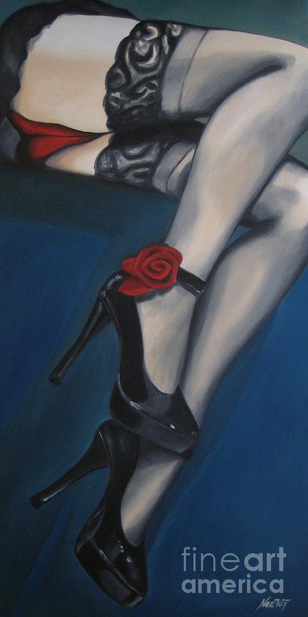 Stalking Rose Painting by Jindra Noewi