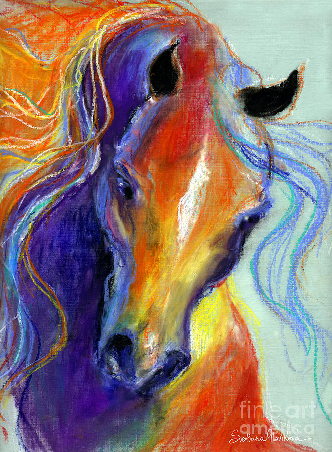 Equine Horse Painting - Stallion Horse painting by Svetlana Novikova
