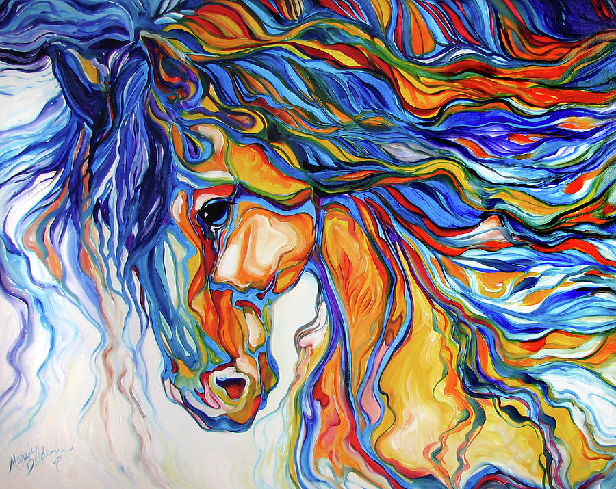 Abstract Painting - STALLION SOUTHWEST by M BALDWIN by Marcia Baldwin