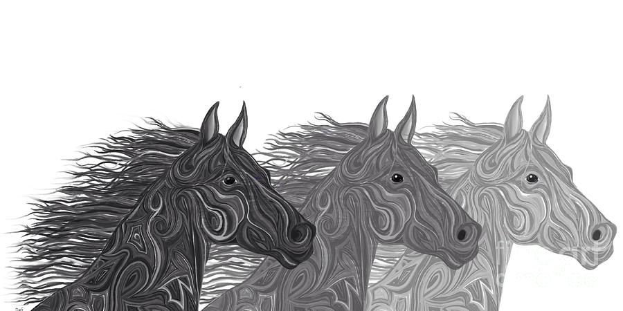 Stallions Shades Drawing by Nick Gustafson