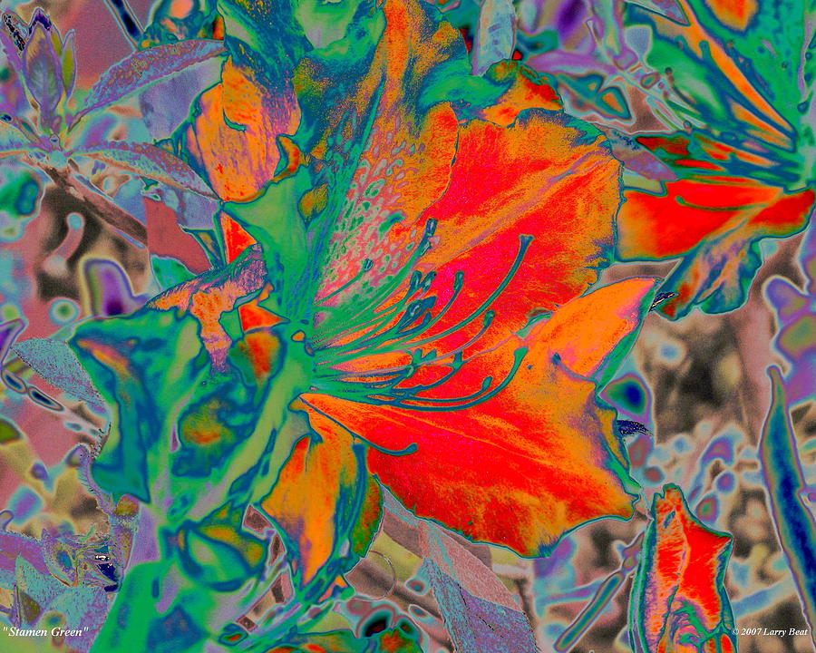 Stamen Green Digital Art by Larry Beat