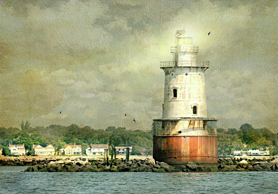 Lighthouse Photograph - Stamford Harbor Lighthouse circa 1882 by Diana Angstadt