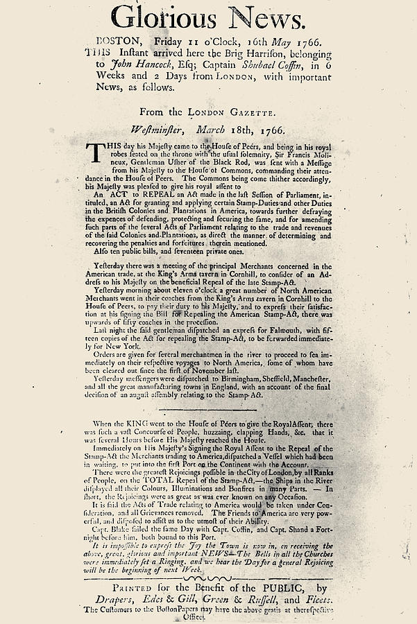 Stamp Act Broadside, 1766 Photograph by Granger