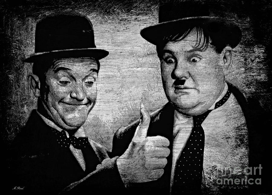 Stan Laurel and Oliver Hardy Drawing by Andrew Read