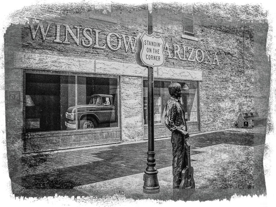 Black And White Photograph - Standin On A Corner by Andrew Wilson