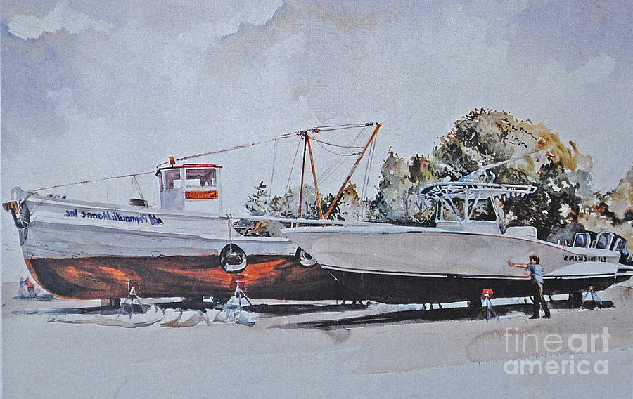 Boat Painting - Standing by the Little Dickens by P Anthony Visco