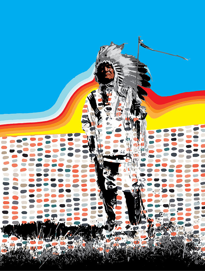 Portrait Painting - Standing Chief by Gary Grayson