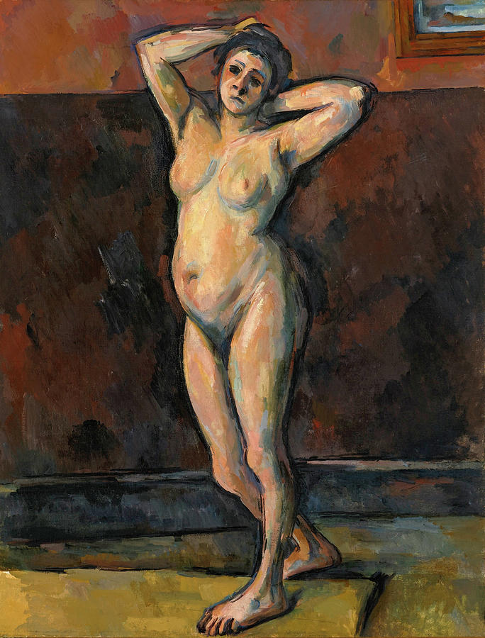 Standing Female Nude Painting by Paul Cezanne