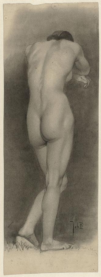 Standing Female Nude seen from the Rear Johan Braakensiek 1868  1940 Drawing by Vintage Collectables