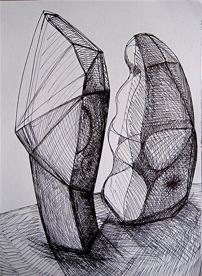 Standing Forms Drawing by Stephen Hawks