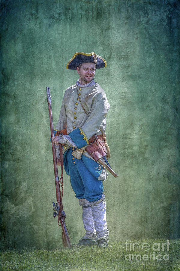 Standing French Soldier with Musket Digital Art by Randy Steele