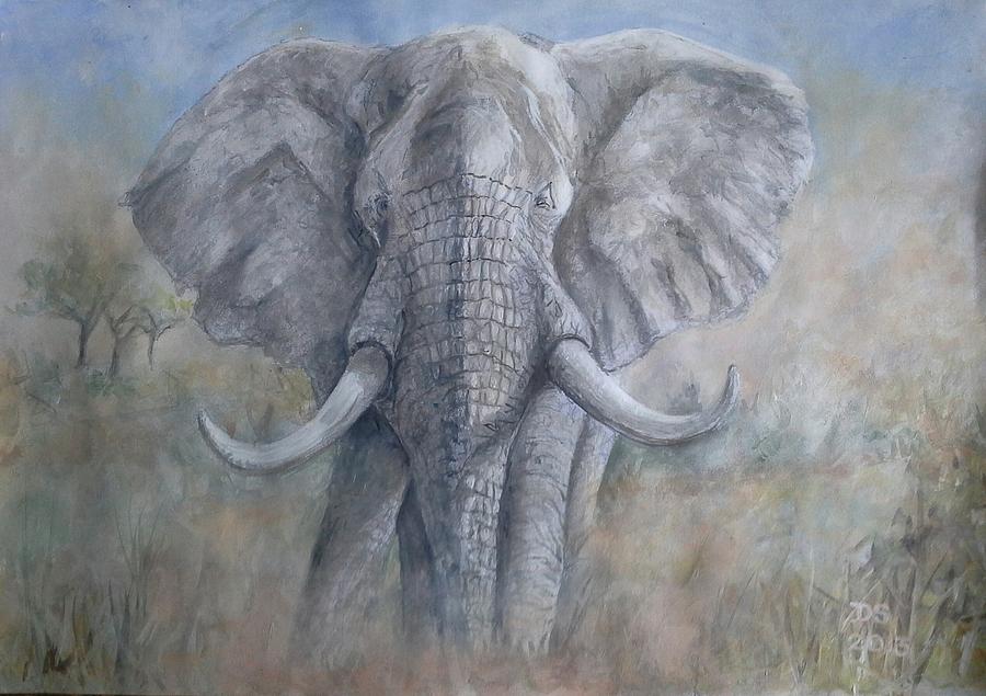 Wildlife Painting - Standing ground  by Duncan Sawyer