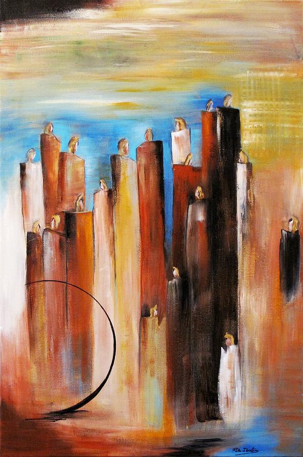 Expressionism Painting - Standing in Wind by Rita Ibrahim Expressionism Painting - Standing in Wind by Rita Ibrahim