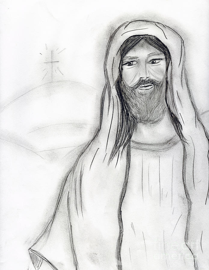Standing Jesus Drawing by Sonya Chalmers