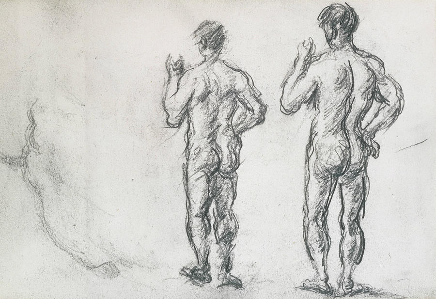 Standing Male Bather  Drawing by Paul Cezanne