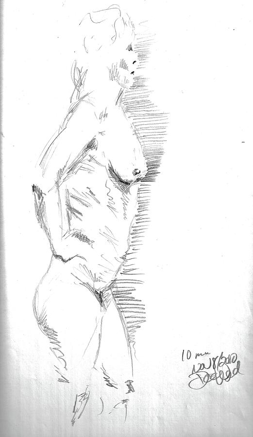 Standing Nude Drawing by Brian Sereda
