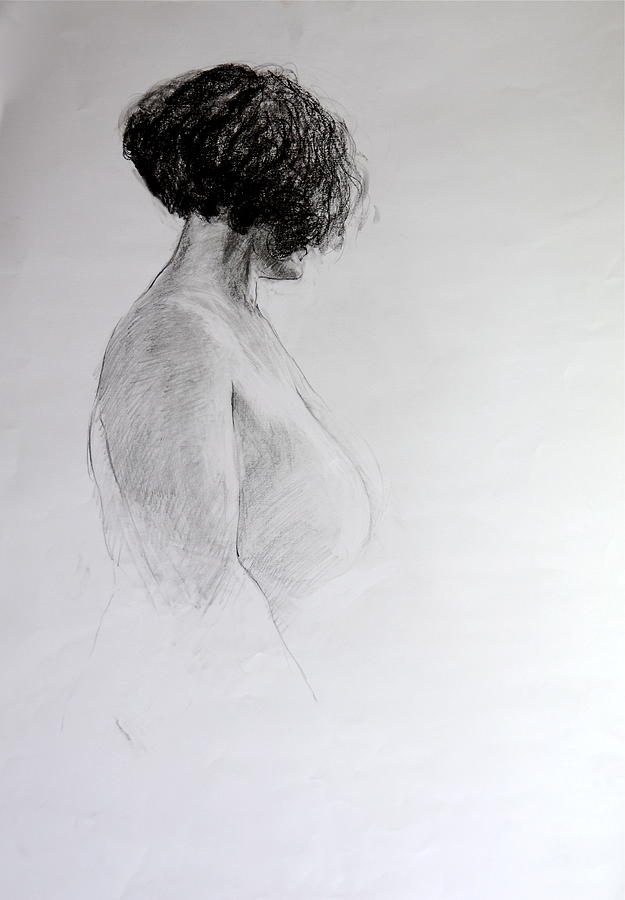 Standing Nude Drawing by Harry Robertson