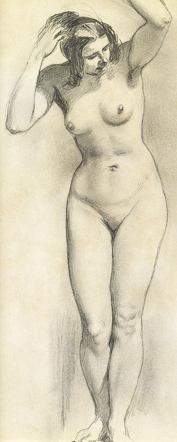Nude Drawing - Standing Nude by William Edward Frost