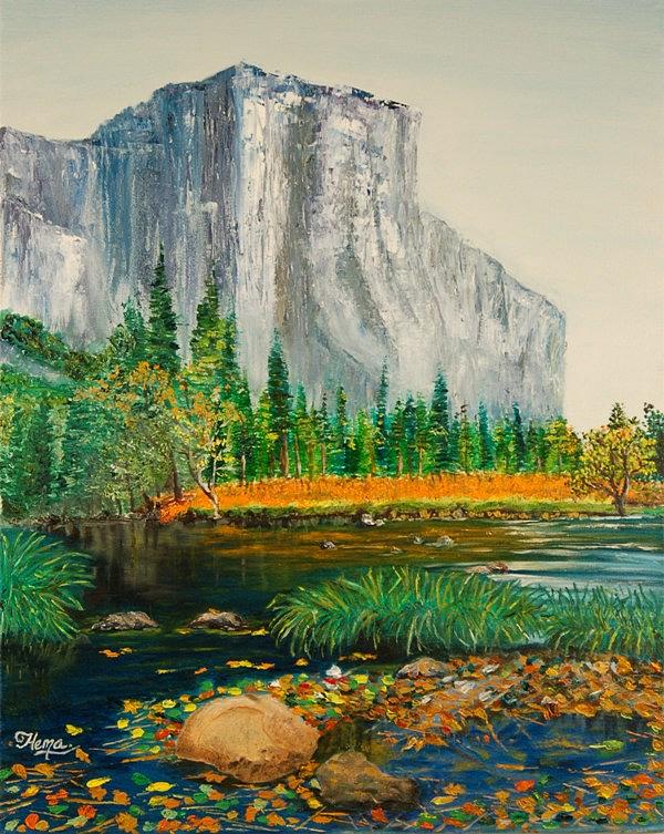 Standing Tall - Yosemites El Capitan Painting by Hema Sukumar