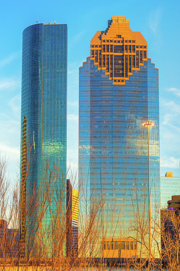 Houston Skyline Photograph - Standing Tall - Downtown Houston Skyscrapers by Gregory Ballos