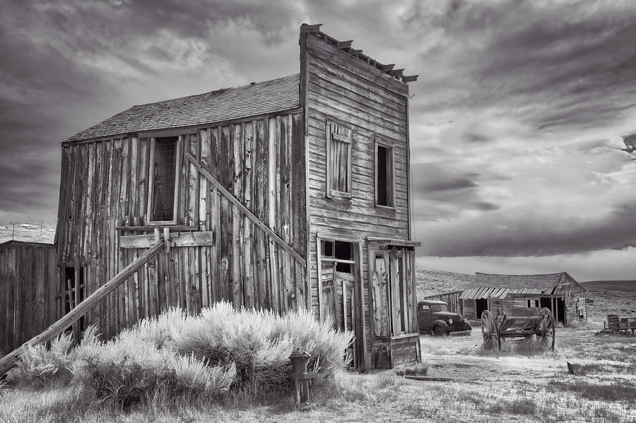 Standing Tall In Bodie In Black And White Photograph