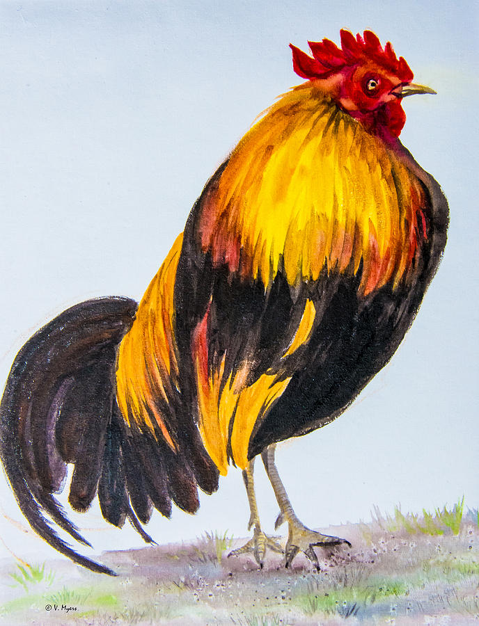 Cock of the Walk Painting by Vickie Myers
