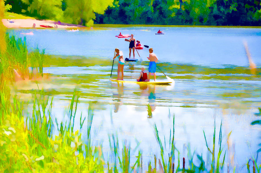 Up Movie Painting - Standup Paddleboarding 3 by Jeelan Clark