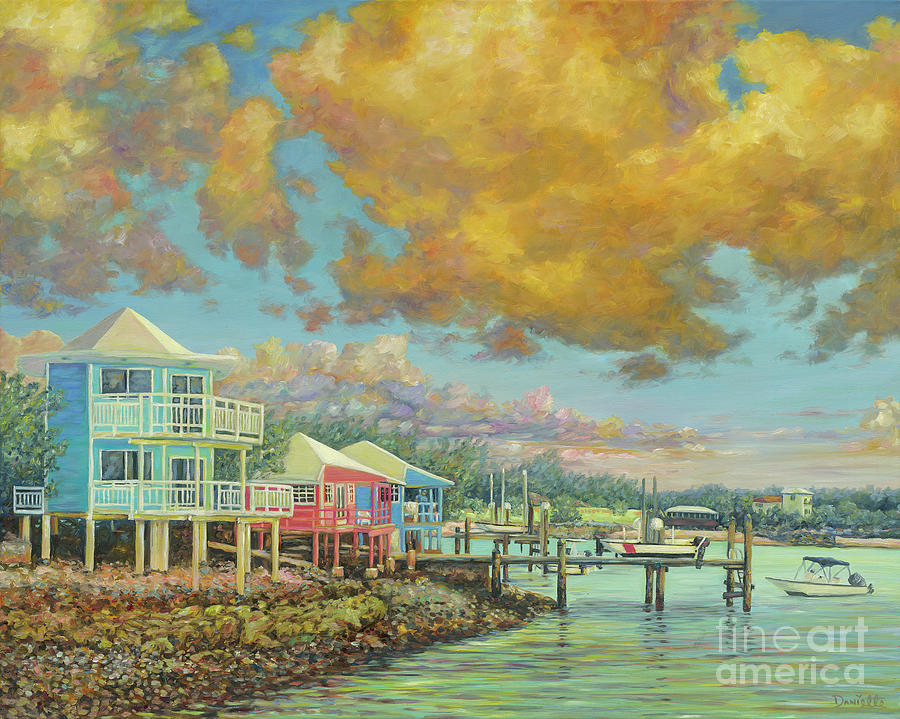 Sunset Painting - Staniel Cay Sunset by Danielle Perry