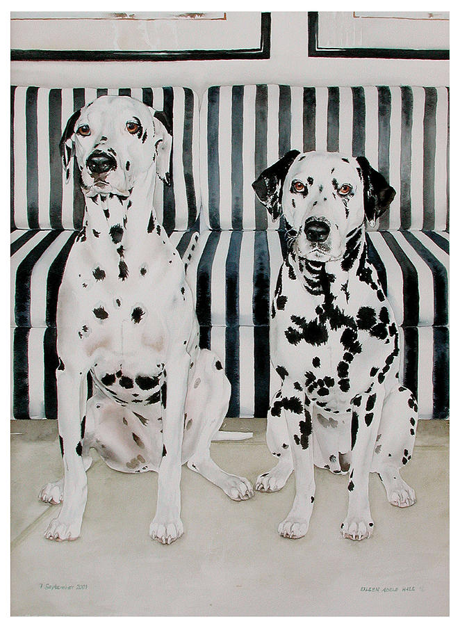 Dalmatian Painting - Stanley and Stelle by Eileen Hale