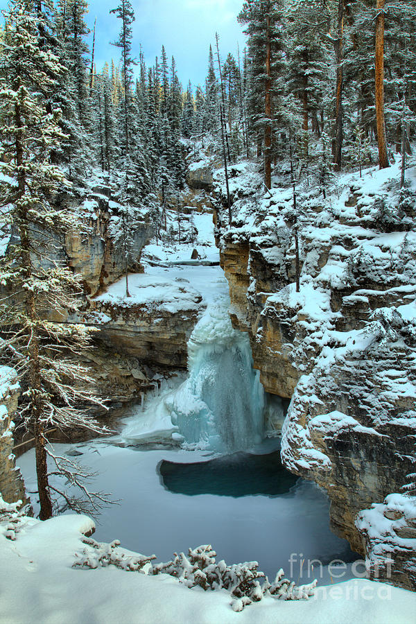 Jasper National Park Photograph - Stanley Falls Canyon Winter Wonderland by Adam Jewell