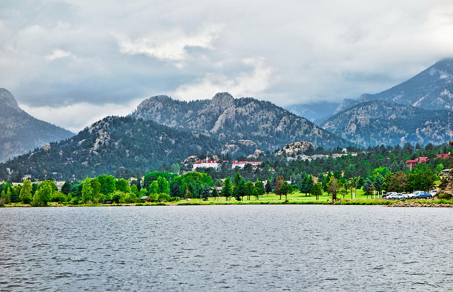 Stanley Hotel from Lake Estes Photograph by Robert Meyers-Lussier