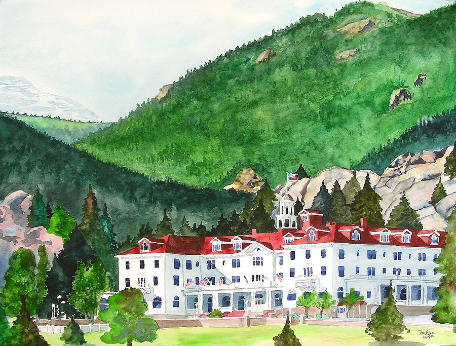 The Stanley Hotel Illustration, Estes Park Colorado Art, the